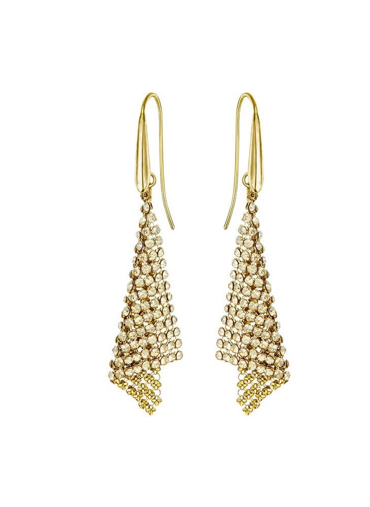 General - Triangle Stone Studded Dangle Earrings - Image 1