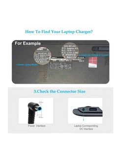 Ntech 45W/65W  HP Blue Pin 19.5V 2.31A Laptop Power Adapter (4.5mm x 3mm Black)  - Image 2