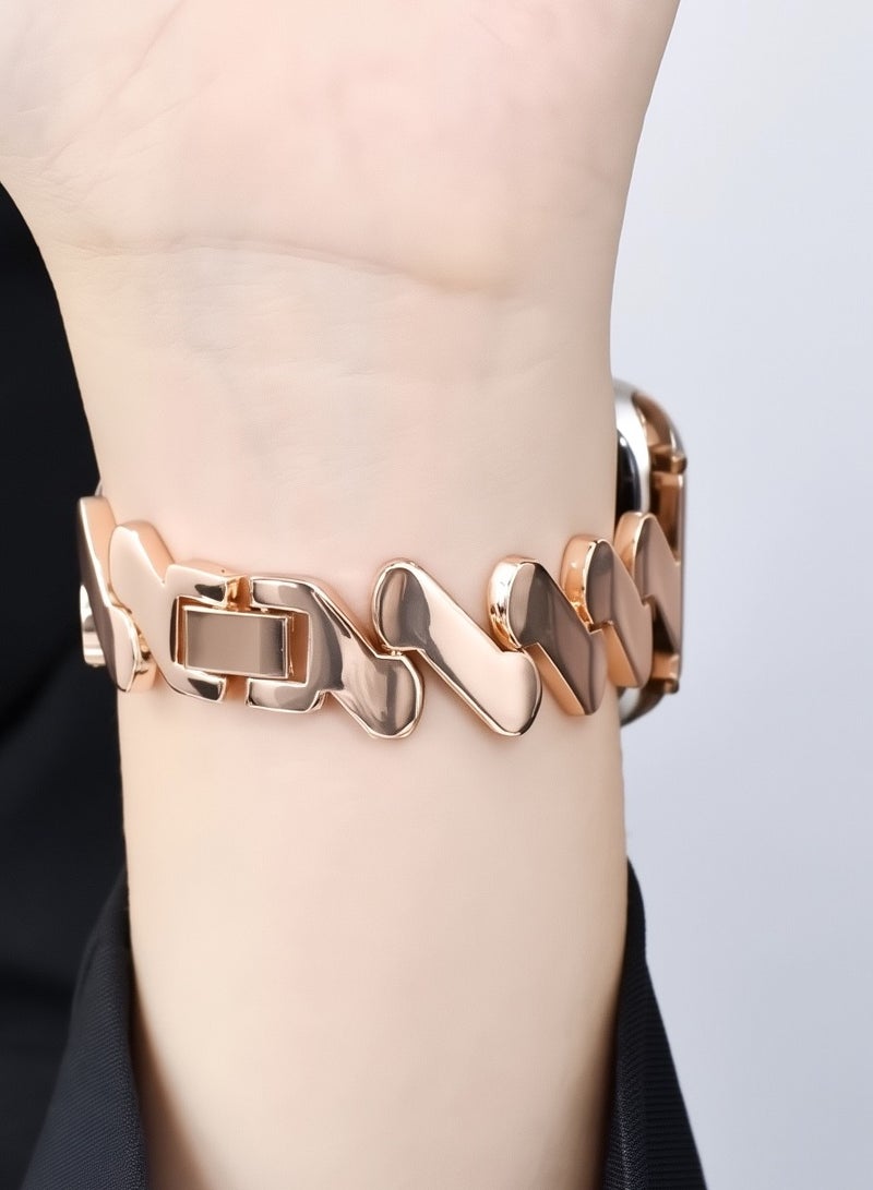 Rose gold, metal wavy pattern, watch band,Iwatch band, Apple Watch band, 38mm40mm41mm42mm, compatible with all series of S11 S10 S9 S8 SE - Image 4