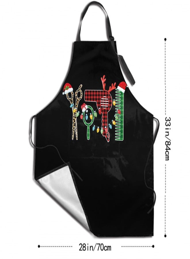 Granbey Hair Stylist Apron Hairstylist Salon Apron with Buffalo Plaid Tools and 2 Pockets Waterproof Hairdresser Barber Aprons Christmas Gifts for Hairdressers Cosmetology Gifts for Women Men - Image 2