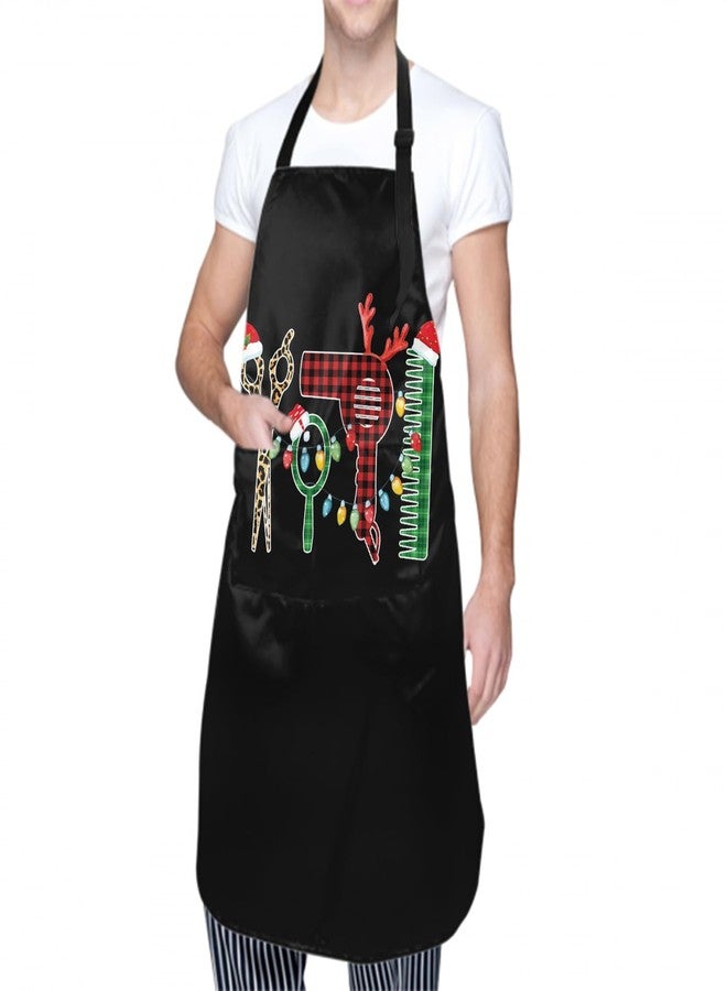 Granbey Hair Stylist Apron Hairstylist Salon Apron with Buffalo Plaid Tools and 2 Pockets Waterproof Hairdresser Barber Aprons Christmas Gifts for Hairdressers Cosmetology Gifts for Women Men - Image 4