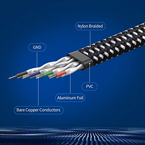 DanYee Nylon Braided CAT8 Ethernet Cable - High Speed Professional Gold Plated Plug STP Wires - 3ft to 100ft (Blue 100ft) - Image 4