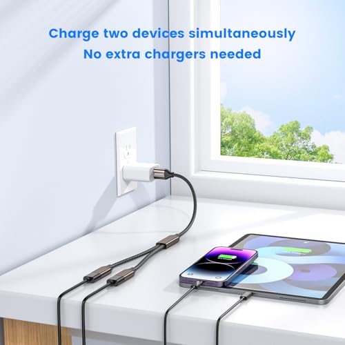MOGOOD USB 3.0 Splitter 1 in 2 Out, 5Gbps Y Cable, Aluminum Shell & Braided Nylon, Durable USB Port Expander Hub for Laptop, Mac, PC, TV, PS5, Printer – Not for CarPlay/Android Auto - Image 2