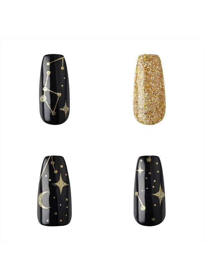 Goldfinger Gold Finger Gel Glam Design Nail, Press On Nails, Gel Nail Kit, Polish Free Manicure Long Length (GD16)  - Image 5