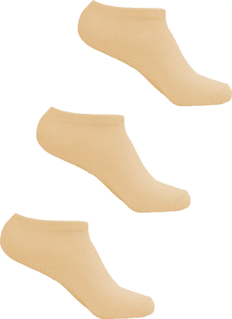 Hepsine Rakip Rival to All 3 Pack Women's Bamboo Invisible Pilates Socks Anti-Slip Dotted Seamless