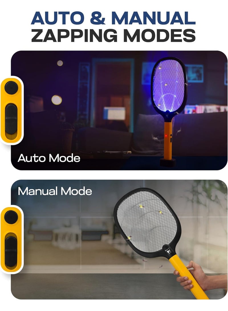 Rechargeable Electric Mosquito Swatter with UV Light & Charging Base - USB Charging, Handheld & Standalone - Efficient Insect Killer for Home & Outdoor Use - Image 4