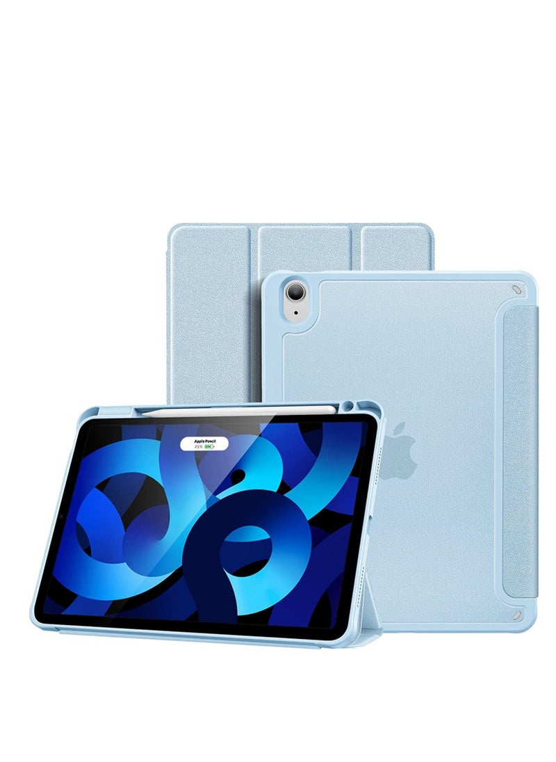 ELTRAZONE iPad Air 5/4 10.9 Inch Case 2022 2020 with Pencil Holder, Trifold Lightweight Hard Shell Slim Smart Cover for 10.9" iPad Air 5th 4th Generation -SkyBlue - Image 1