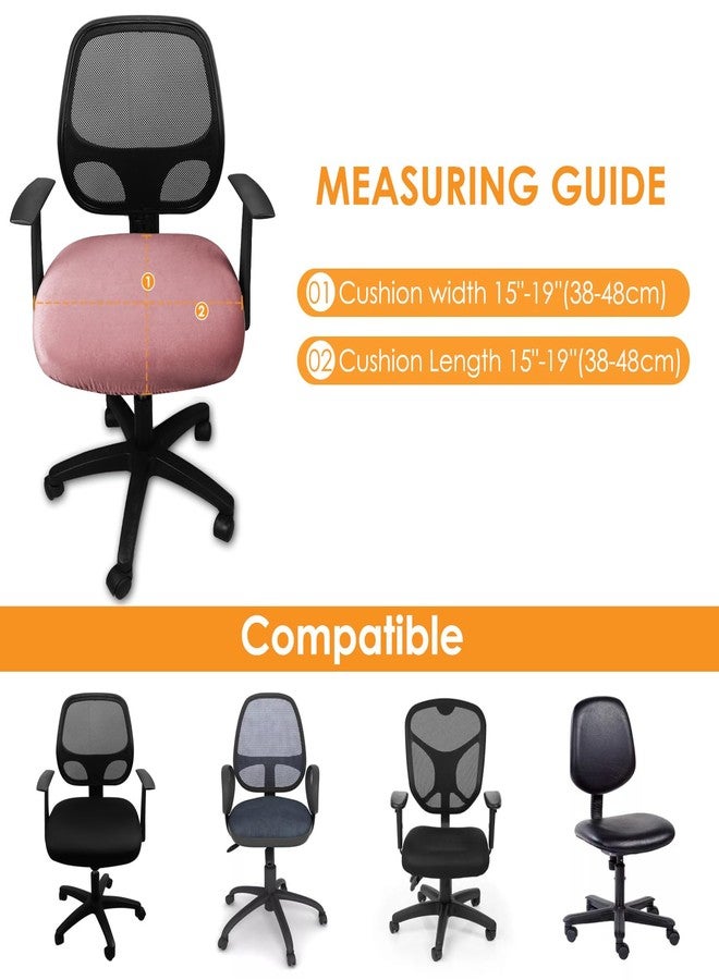 يكو أغطية وسائد مقاعد الكراسي المخملية من ييكو، مناسبة لكراسي الكمبيوتر المكتبية مقاس 14.96-18.89 بوصة، مزودة بأحزمة، قابلة للغسل، لحماية الكراسي، مثالية للمنزل، غرفة الطعام، البار، حفلات الزفاف (وردي، 1) - Image 4