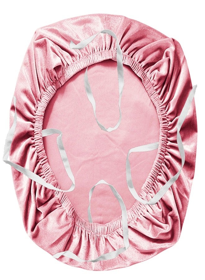 يكو أغطية وسائد مقاعد الكراسي المخملية من ييكو، مناسبة لكراسي الكمبيوتر المكتبية مقاس 14.96-18.89 بوصة، مزودة بأحزمة، قابلة للغسل، لحماية الكراسي، مثالية للمنزل، غرفة الطعام، البار، حفلات الزفاف (وردي، 1) - Image 1