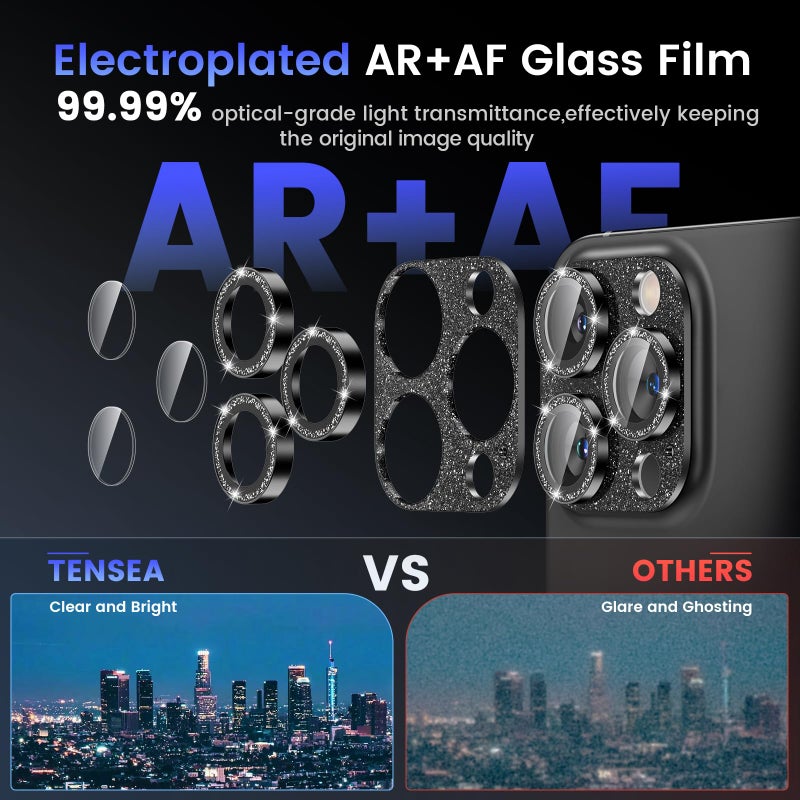 Tensea for iPhone 16 Pro/iPhone 16 Pro Max/iPhone 15 Pro/iPhone 15 Pro Max Camera Lens Protector, Metal Aluminum Alloy Tempered Glass Cover Camera Screen Protector Accessories, Case Friendly - Image 3