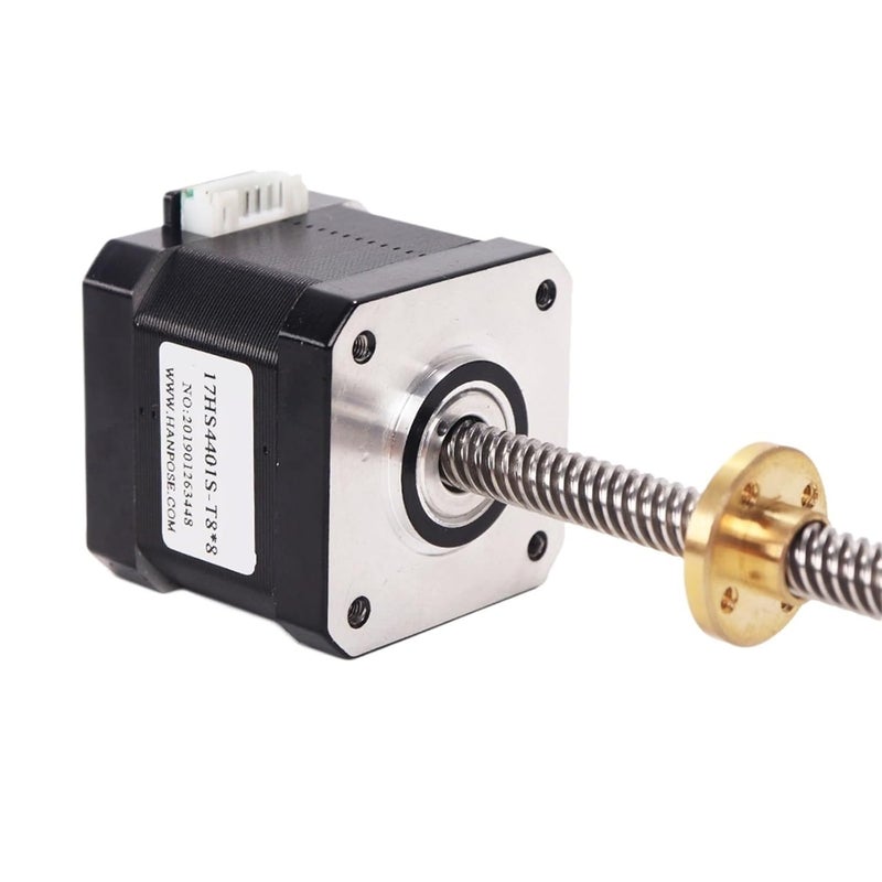 17HS4401S-T8 with Copper1.8d Nut Screw Lead 2/4/8mm Nema17 Trapezoidal Screw Stepper Motor for 3D Printer Parts(250mm,17HS4401s-t8x4) - Image 1