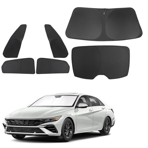 TINGLU Window Shades for Hyundai Elantra 2021-2025 2026 Accessories Car Side Full Windows Rear Triangular Windshield Sun Shade Sun UV Rays Privacy Protection 6PCS - Image 1