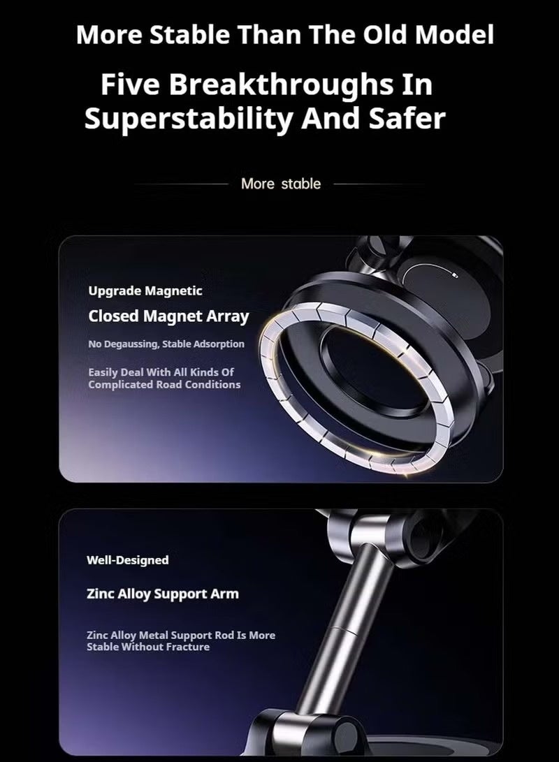 حامل هاتف مغناطيسي لشفط الفراغ K007، حامل هاتف للسيارة يدور 360 درجة، حامل هاتف مغناطيسي محمول - أسود - Image 4