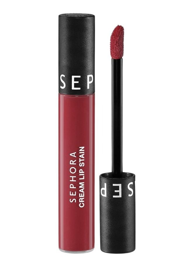 SEPHORA - SEPHORA COLLECTION Cream Lip Stain 10HR Liquid Lipstick 127 Frozen Pomegranate - Matte Berry Red  – Long-Lasting, Matte Brown Pink, High-Pigment & Transfer-Resistant (5ml) - Image 1