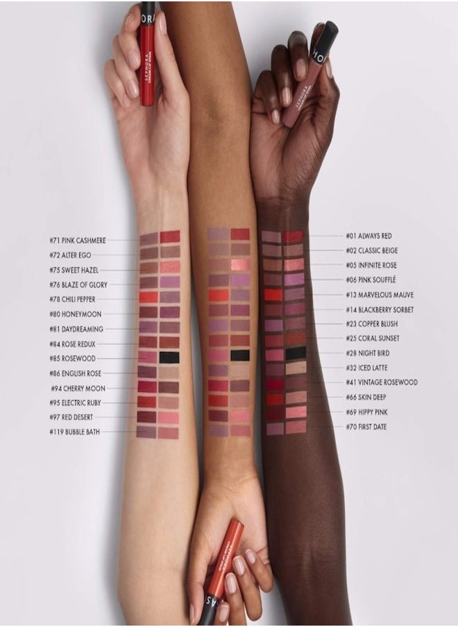 SEPHORA - SEPHORA COLLECTION Cream Lip Stain 10HR Liquid Lipstick 127 Frozen Pomegranate - Matte Berry Red  – Long-Lasting, Matte Brown Pink, High-Pigment & Transfer-Resistant (5ml) - Image 1