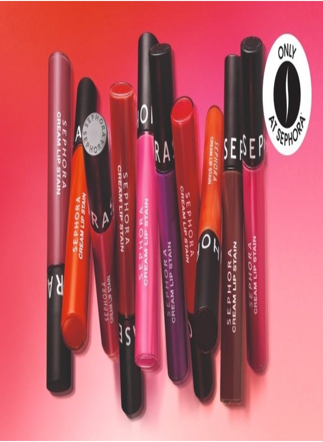 SEPHORA - SEPHORA COLLECTION Cream Lip Stain 10HR Liquid Lipstick 127 Frozen Pomegranate - Matte Berry Red  – Long-Lasting, Matte Brown Pink, High-Pigment & Transfer-Resistant (5ml) - Image 1