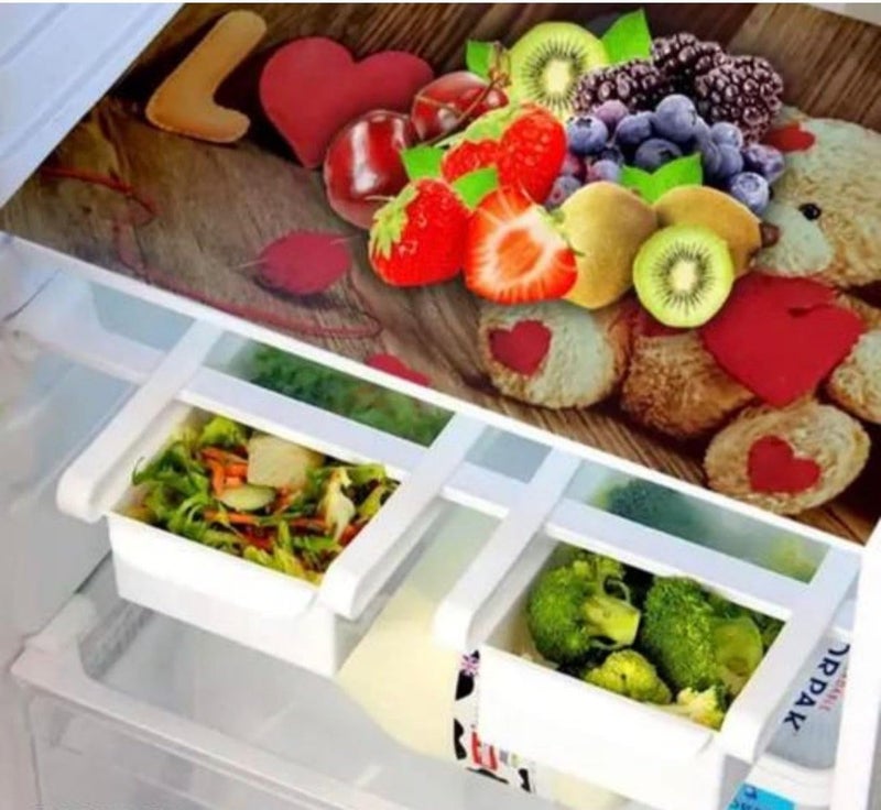 FRC DECOR STOREUP Double Door or Single Door Fridge Cover | Fridge Combo Set of 1 Fridge Top Cover, 2 Handle Covers and 4 Fridge Mats | Refrigerator Cover | Multi Colour (Brown) - Image 2