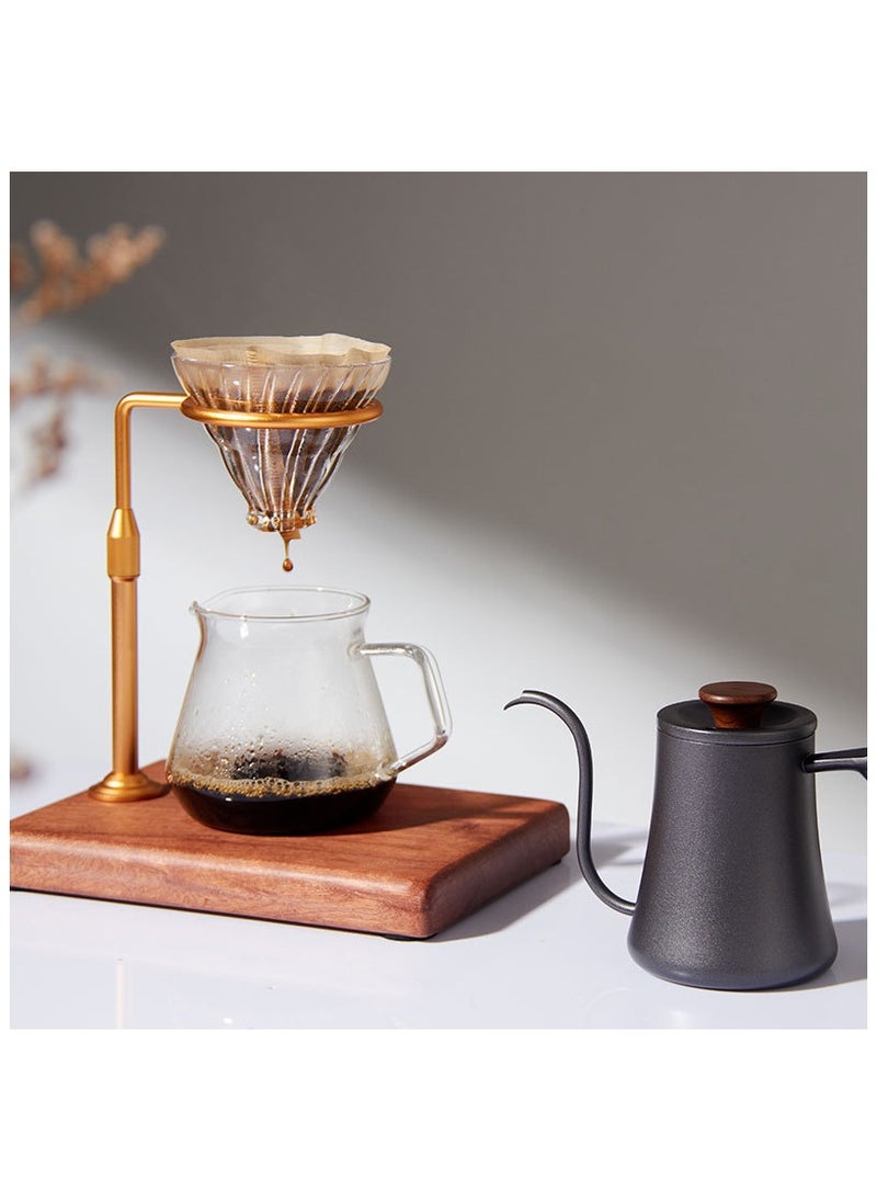 Captaintech Adjustable Pour Over Filter Coffee Dripper Station with Wooden Base Stand  - Image 2