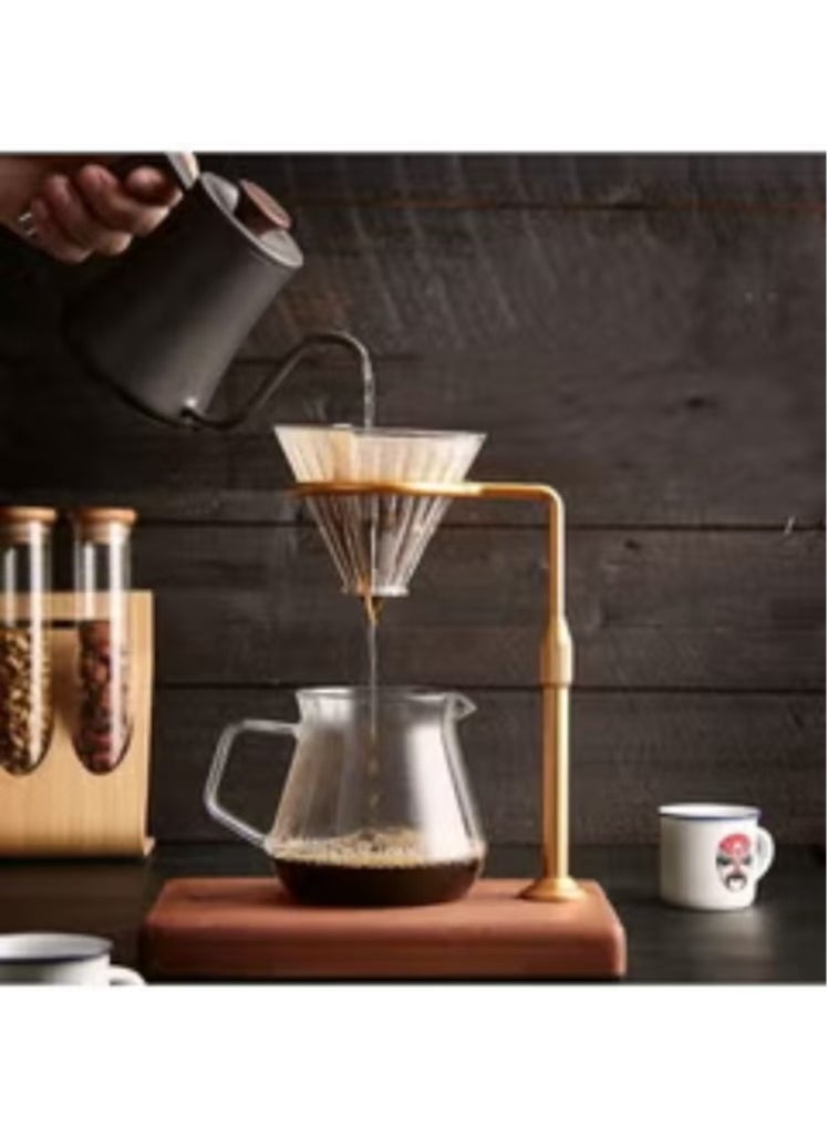 Captaintech Adjustable Pour Over Filter Coffee Dripper Station with Wooden Base Stand  - Image 3