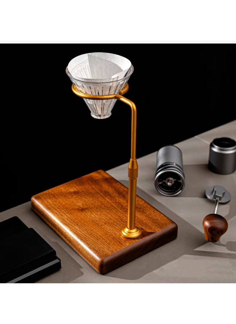 Captaintech Adjustable Pour Over Filter Coffee Dripper Station with Wooden Base Stand  - Image 5
