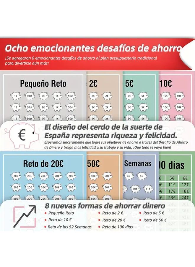 A6 Budget Planner Binder With Zippered Cash Envelopes Money Saving Challenge Book In Spanish Pink Includes Expense Sheets Self Adhesive Labels - Image 3