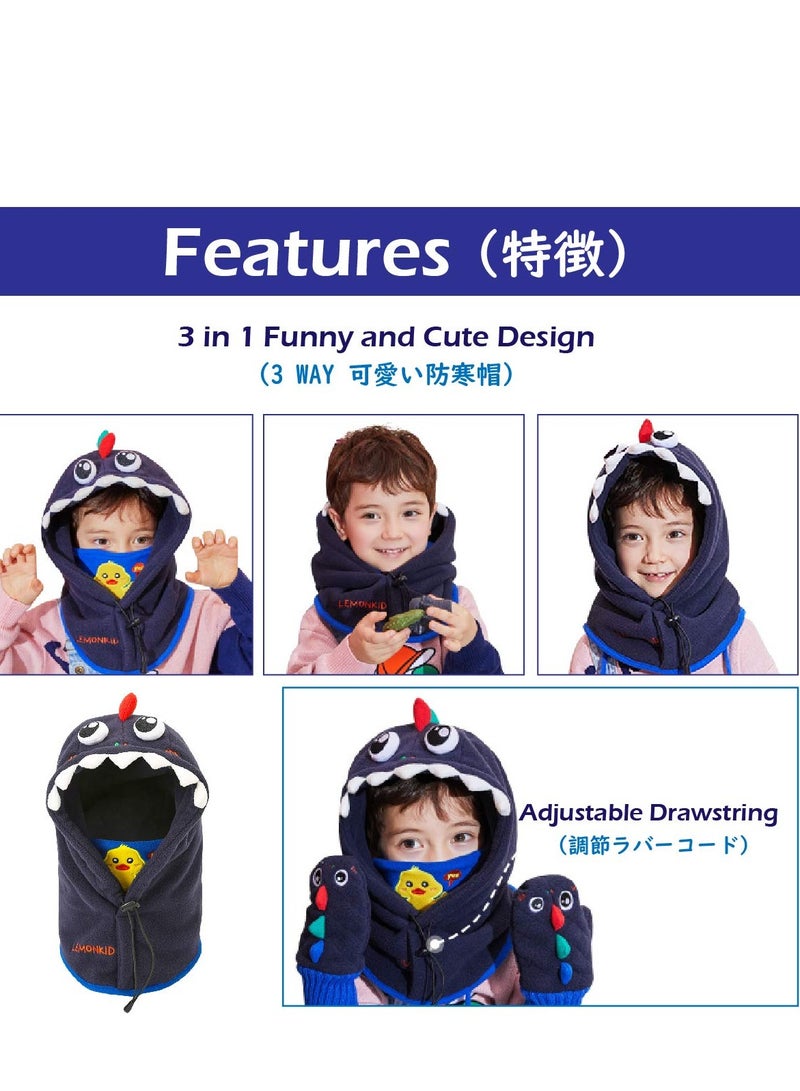 SYOSI Kids Fleece Balaclava Ski Face Mask, Windproof Thicken Winter Hat Neck Warmer, Hood Windproof Adjustable for Boys Girls Skiing Snowboarding Skating Cycling Hiking Outdoor  - Image 3