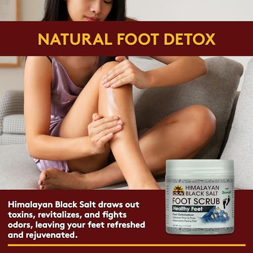 OKAY Pure Naturals Black Salt Foot Scrub 6oz - Image 2