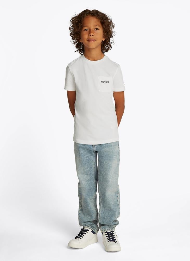 TOMMY HILFIGER Kids Embroidered Pique T-Shirt  - Image 1
