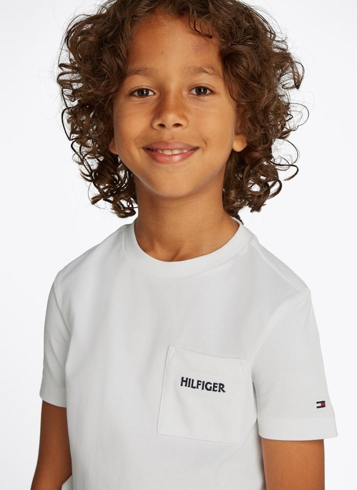 TOMMY HILFIGER Kids Embroidered Pique T-Shirt  - Image 3