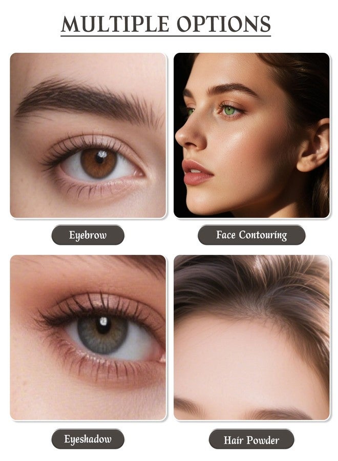 SUMEITANG Waterproof Eyebrow Powder Kit - 3 Colors Long-Lasting Brow Powder Palette with Brush Razor & Stencil, Natural Tinting Powder for Women Sparse Brows | #03 Medium Brown, Dark Brown, Black - Image 4