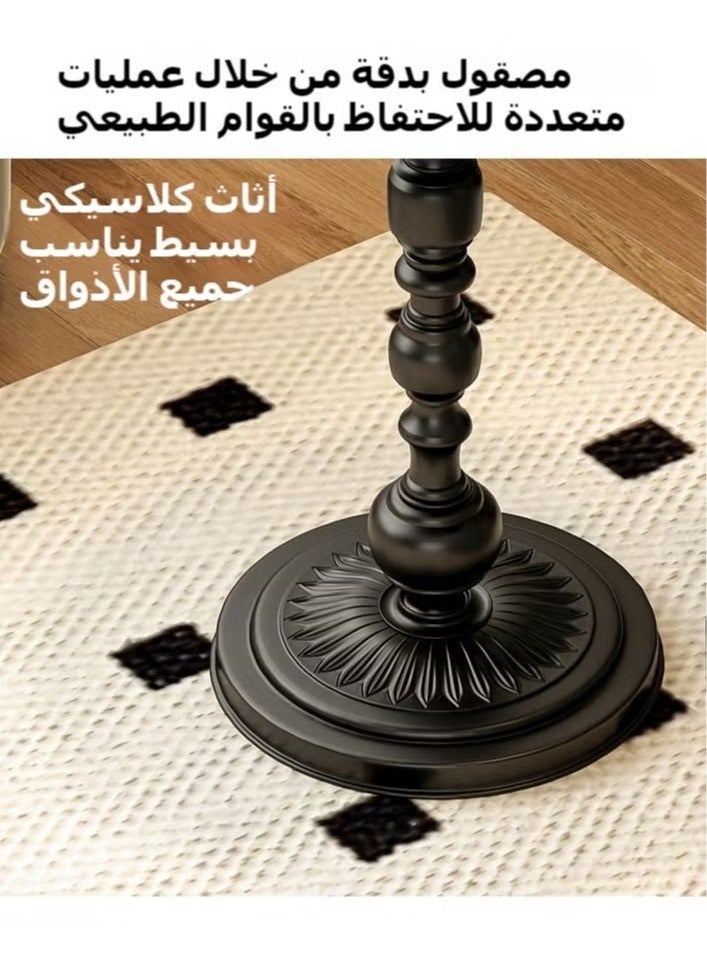 ميكسد طاولة جانبية للأريكة ذات الطراز العتيق، طاولة قهوة خفيفة فاخرة لخدمة الضيوف، طاولة جانبية لغرفة المعيشة والشرفة وغرفة النوم مقاس 40 × 40 × 52 سم خشب أسود  - Image 4