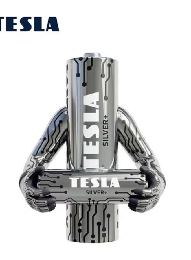 Tesla بطاريات تسلا AA فضية + قلوية LR6 1.5 (8+2) قطع - Image 3