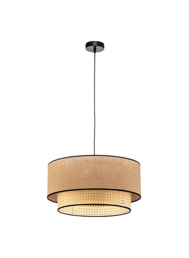 AKWAY Bamboo Hanging lamp for Living Room | Rattan Hanging lamp | Cane Pendant Light for Home Decoration (Jute) (Beige, 14 Dia x 10 Height) - Image 4