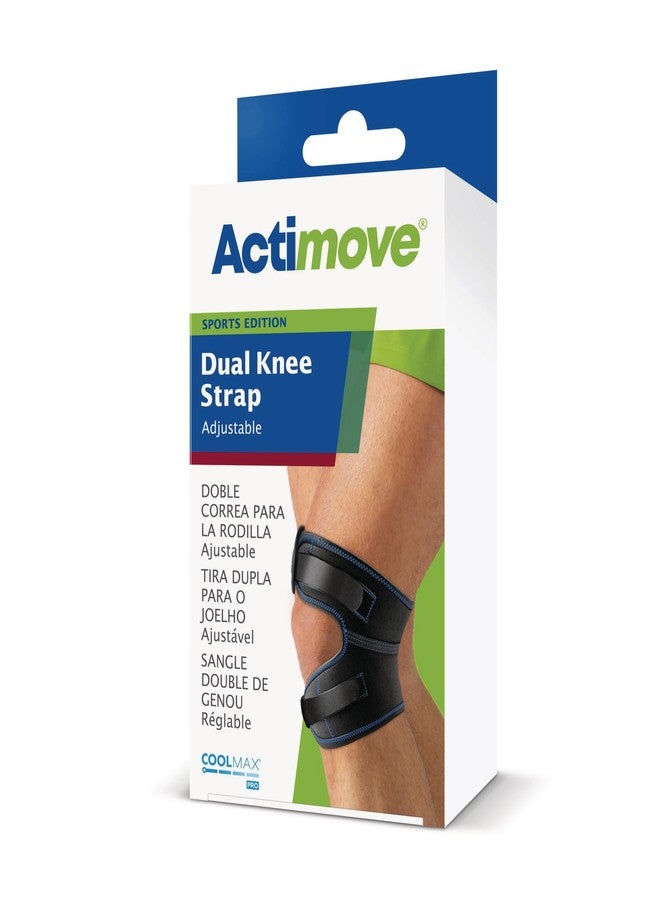 Actimove Sports Edition Adjustable Dual Knee Strap - Knee Support for Pain Relief & Compression, Wear on Left or Right - Black, X-Large - Image 4