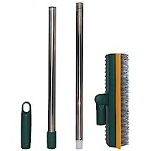 Immortal Bathroom Cleaning Brush with Wiper 3 in 1 Tiles Cleaning Brush with Long Handle 120° Rotate Bathroom Floor Cleaning Brush Floor Scrub Bathroom Brush Home Kitchen (3 0 1) - Image 5
