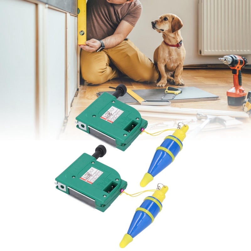 Magnetic Wire Hammer: 2Pcs Alloy Steel Multi-Function Wire Pendant - Strong Magnetic Adsorption Adjustable Distance Measurement Construction Measuring Tools for Construction Workers - Image 1