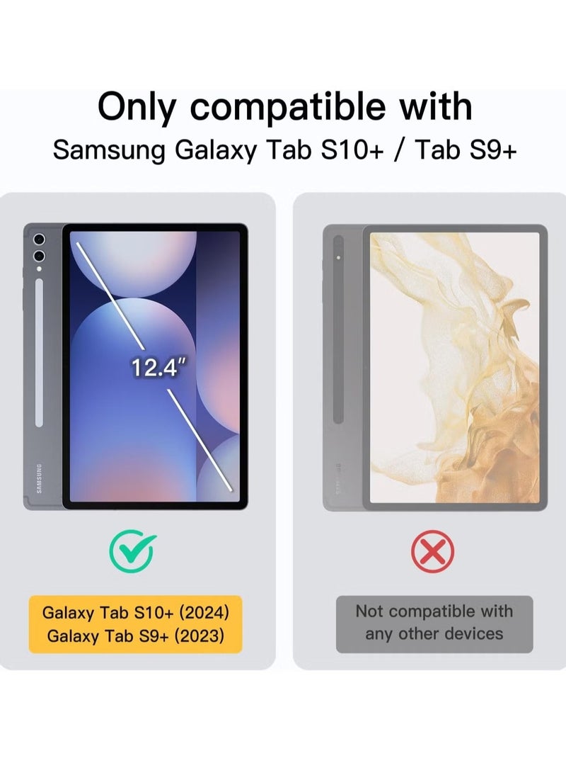 NEW Samsung Galaxy Tab S10 Plus 12.4 Inch Case with S Pen Holder – Soft TPU Tri-Fold Stand, Protective Cover, Auto Wake/Sleep, S Pen Charging, Black - Image 2