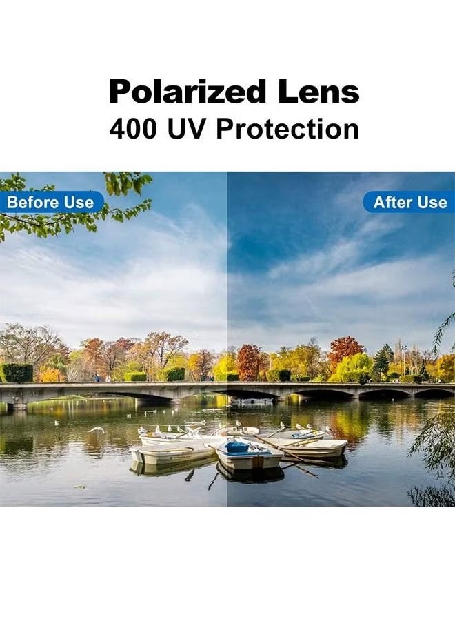 EFUMKE EFUMKE sports sunglasses anti-ultraviolet cycling sunglasses polarized UV400 sun visor outdoor windproof glasses suitable for sports running golf baseball fishing free glasses case  - Image 4