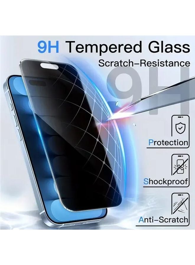 حامي شاشة أسود خاص بالخصوصية لآيفون 14 زجاج مقوى كامل التغطية مضاد للخدوش - Image 4