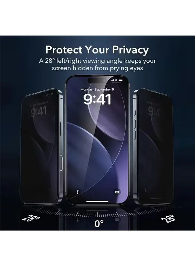 حامي شاشة أسود خاص بالخصوصية لآيفون 14 زجاج مقوى كامل التغطية مضاد للخدوش - Image 3