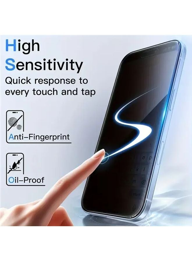 حامي شاشة أسود خاص بالخصوصية لآيفون 14 زجاج مقوى كامل التغطية مضاد للخدوش - Image 5