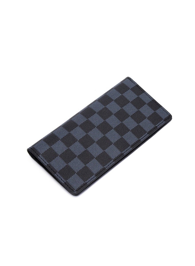 Wallet Men's Long Plaid 2021 Wallet Casual Soft Wallet Trendy Student Wallet-Color:Chessboard Plaid Black - Image 2