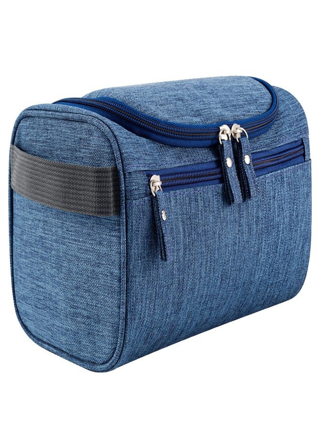 PNEUICALLY Hanging Toiletry Bag for Women and Men Traveling Makeup Large Capacity Cosmetics Portable Dopp Kit Storage Organizer Bag with Hanging Hook for Toiletries Brushes (Frosted Navy) - Image 1