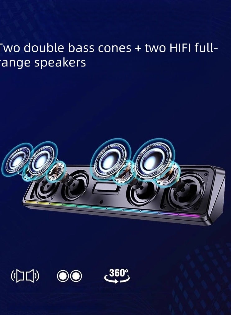 BESTPEAK Computer Speakers, 2.0 Stereo USB Powered Wired and Desktop Sound Bar, RGB Color Light USB Wired Speakers with LED High Fidelity Sound Quality Computer Sound Bar, PC Speakers, Gaming Speakers for TV, Desktop Laptop, PC Monitor, Mobile Phone - Image 4