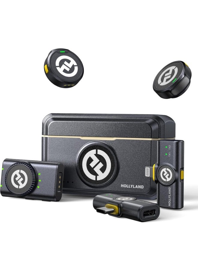 Hollyland - Hollyland Lark M2 Wireless Lavalier Microphone for iPhone/Android/Camera/PC/Laptop with Lightning/USB-C/Plug, 48KHz 24Bit, 1000ft Range, Noise Cancellation, 30H Battery for Video Recording, Streaming - Image 1