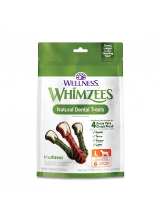 WHIMZEES by Wellness Brushzees Natural Dental Chews for Dogs, Long Lasting Treats, Grain-Free, Freshens Breath, Large Breed, 6 count - pzsku/Z6E9903F6B7039CA5D97EZ/45/_/1731696558/91882856-1229-43a0-965c-d3e948e3f4c5
