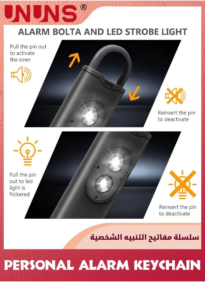 UNUNS Personal Safety Alarm,Original Self Defense Alarm,Personal Alarm Keychains For Women Safety With Strobe Light And Key Chain For Elders,Women,Kids Emergency Call  - Image 3
