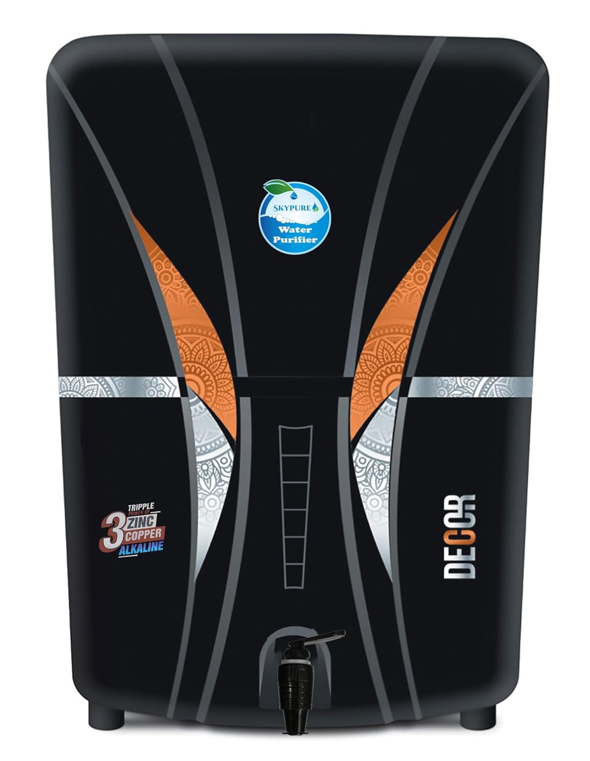 Skypure RO Water Purifier with Bio Zinc Copper Alkaline with UV UF and TDS Controller 12Liter Fully Automatic Function and Best For Home and Office