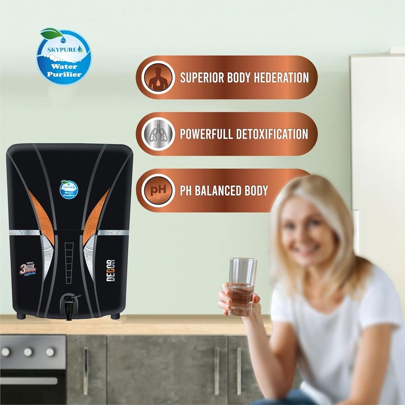 Skypure RO Water Purifier with Bio Zinc Copper Alkaline with UV UF and TDS Controller 12Liter Fully Automatic Function and Best For Home and Office - Image 3