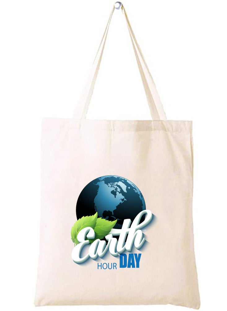 PRINTSHOP4ME Earth Hour Tote Bag-Cotton Canvas,Reusable-Perfect For School,Travel And Birthday Gift-Eco-Friendly Canvas Cotton Tote Bag For Women-Earth Day Gift  - Image 1